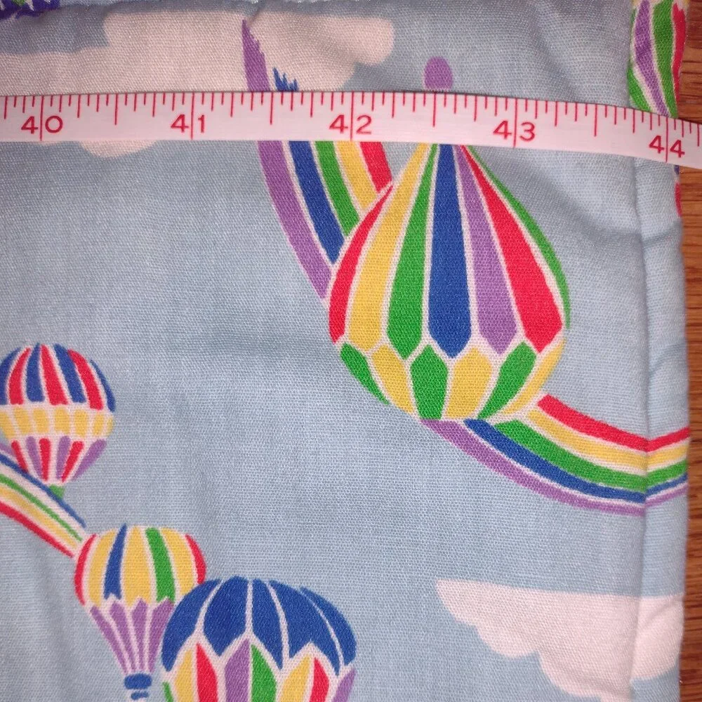 New hand made Baby quilt blanket with lovely hot air balloons and clouds